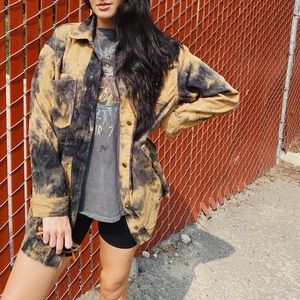 Oversized Corduroy Button Up Tie Dye